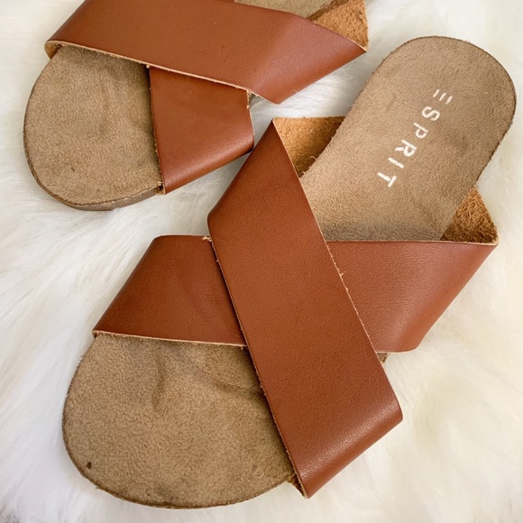 LAST CHANCE! NWOT Esprit suede/leather slides - Picture 1 of 1